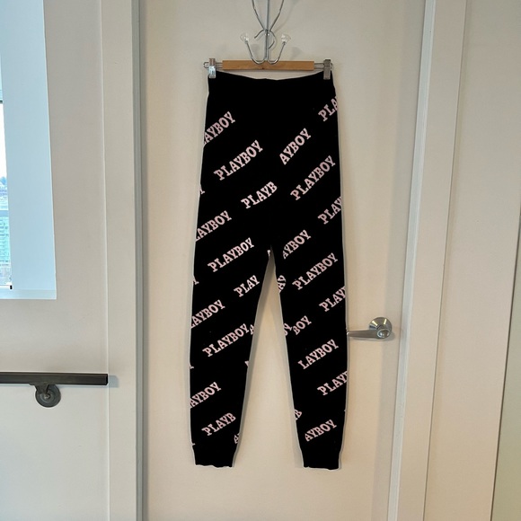 NWOT | Playboy X Missguided | High Waist Premium Knit Leggings | Size 4 | Black - Picture 7 of 9